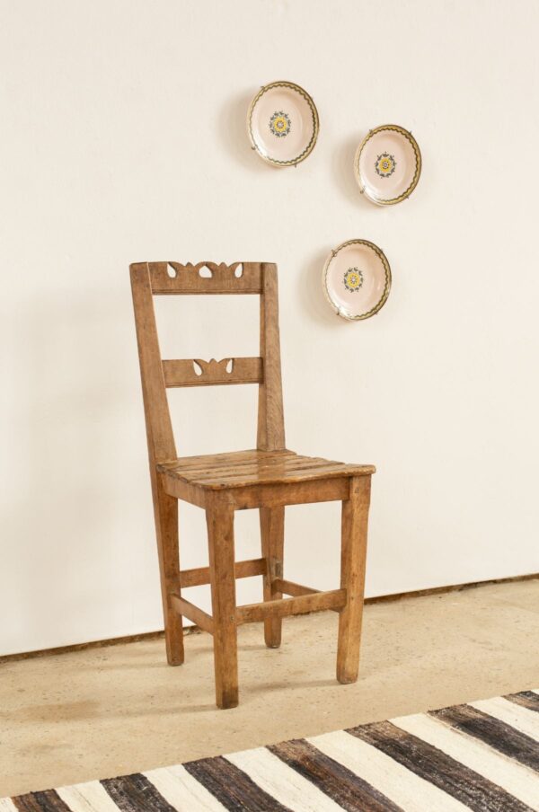 Rudani 19th-Century Carved Wood Folk Art Chair