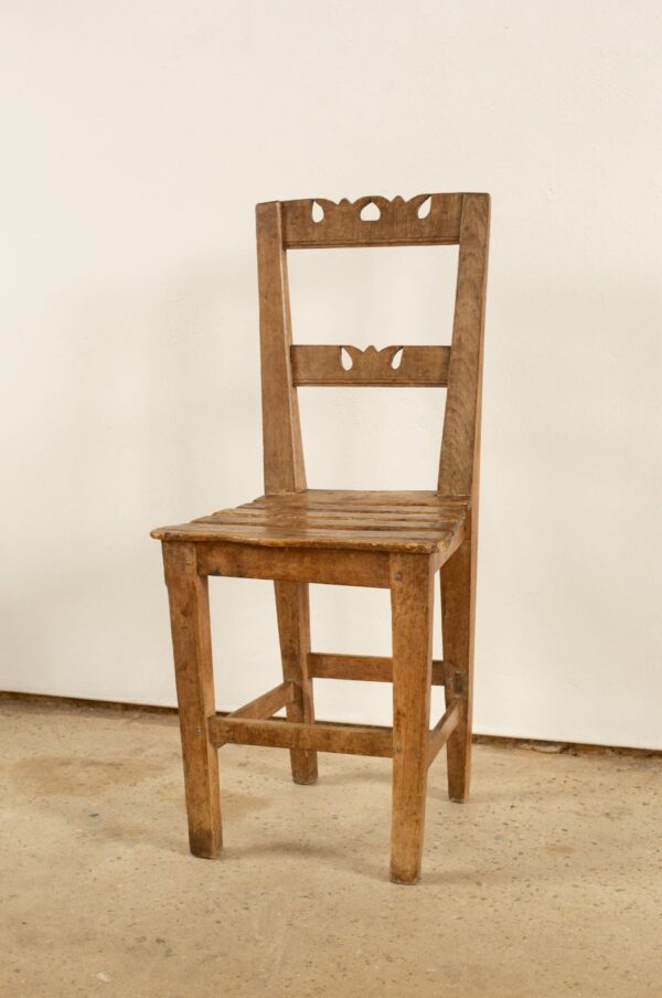 Rudani 19th-Century Carved Wood Folk Art Chair - Image 2