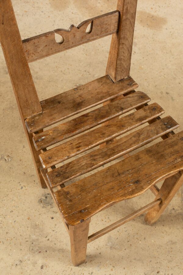 Rudani 19th-Century Carved Wood Folk Art Chair - Image 5