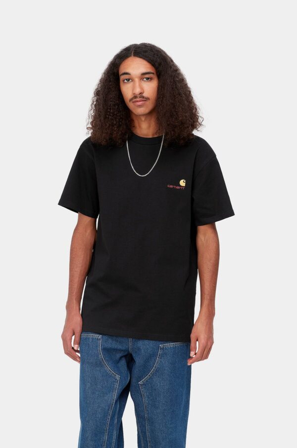Rudani Black American Script Short Sleeve T-Shirt - Image 2