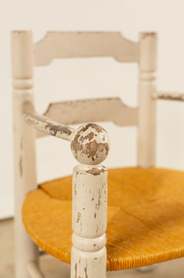 Rudani Pair of Painted Oak Chairs by Charles Dudouyt - Image 3