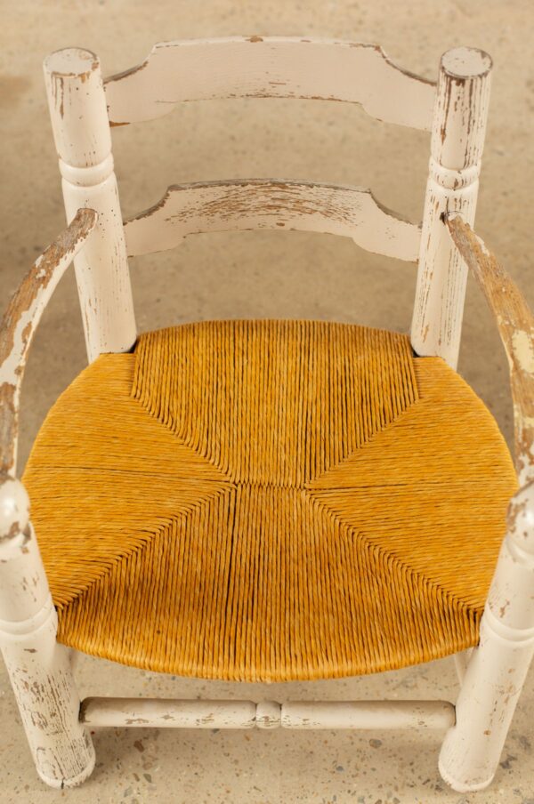 Rudani Pair of Painted Oak Chairs by Charles Dudouyt - Image 5