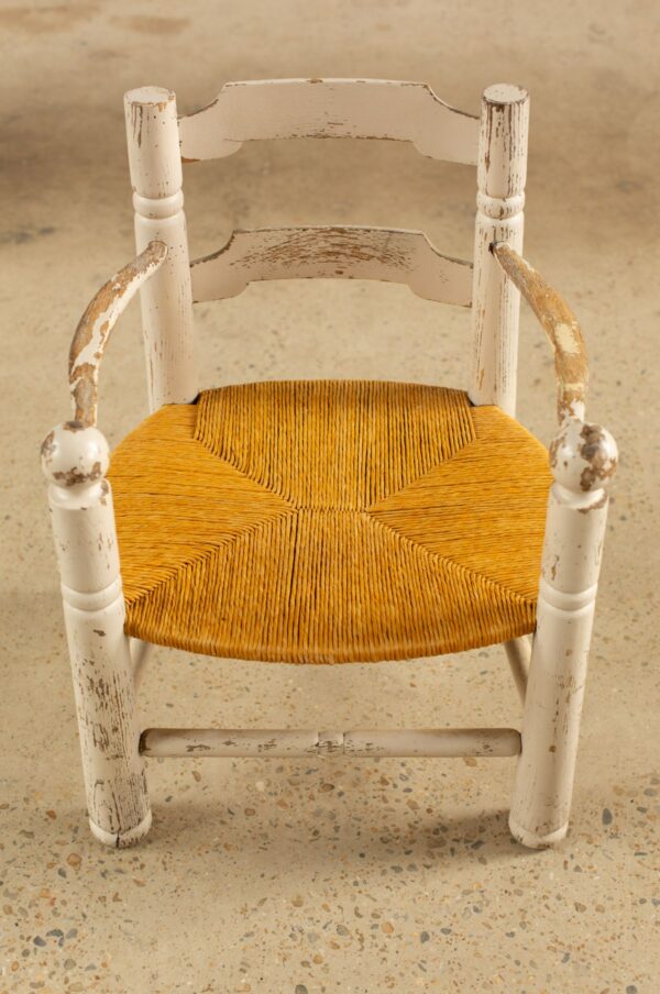 Rudani Pair of Painted Oak Chairs by Charles Dudouyt - Image 6
