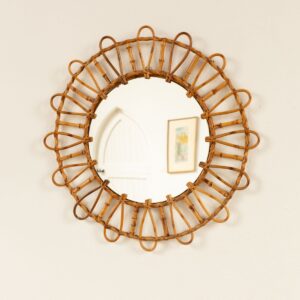 Rudani Vintage French Riviera Cane Mirror