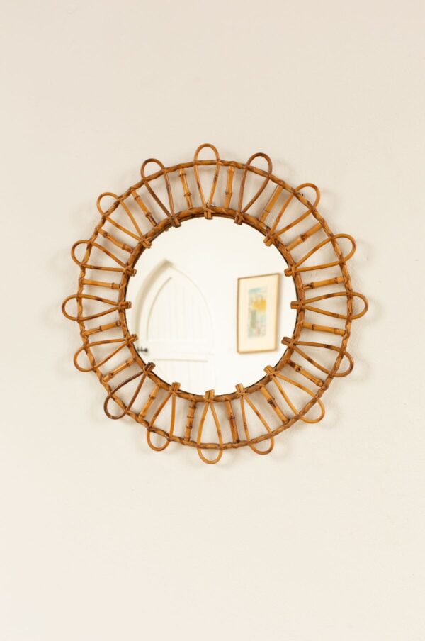 Rudani Vintage French Riviera Cane Mirror