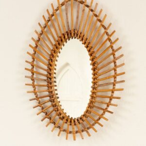 Rudani Vintage French Riviera Cane Teardrop Mirror